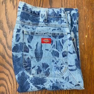 VINTAGE Tie Dye Acid Wash Utility Blue Men's Jeans 34 Carpenter Gorpcore Grunge